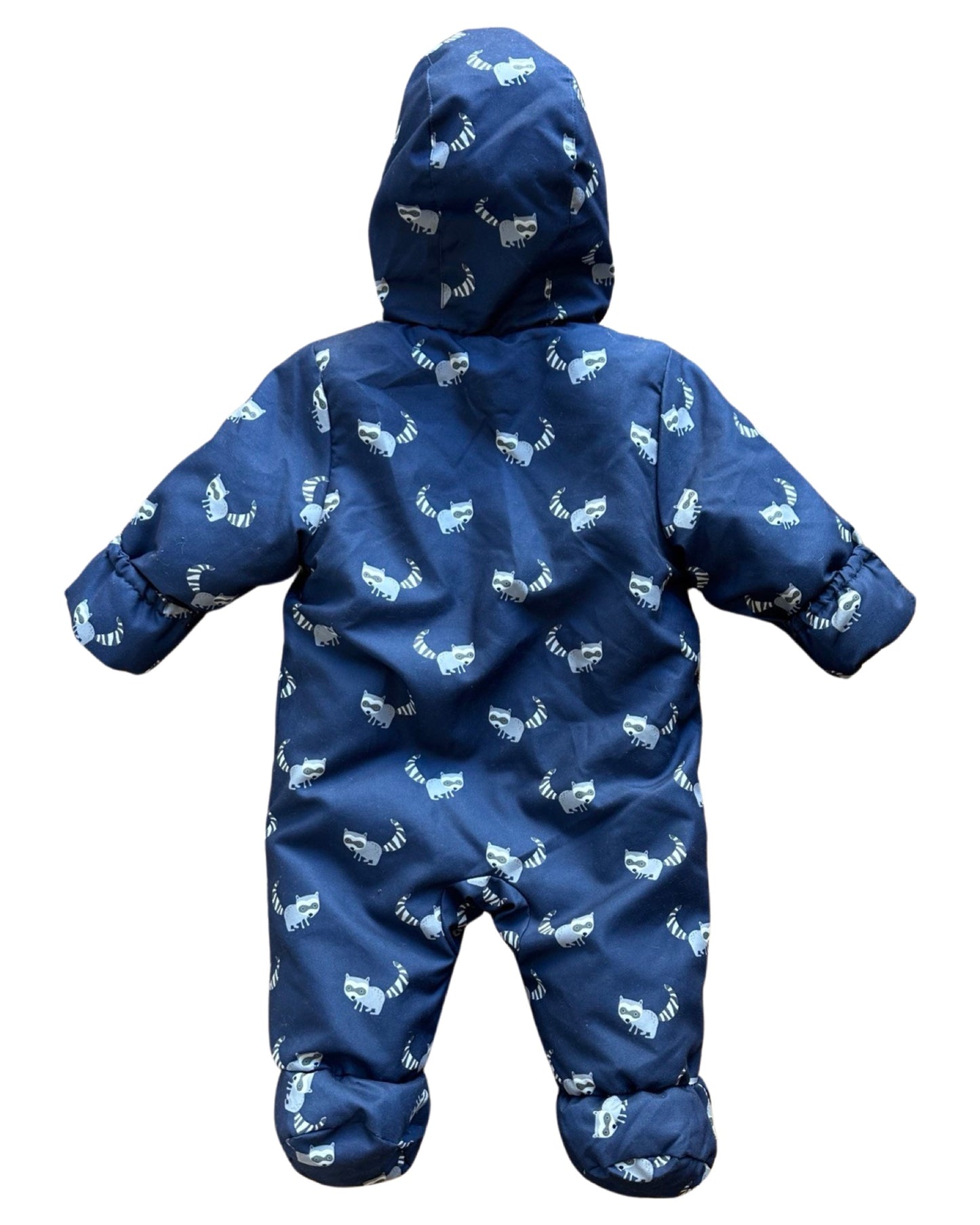 John Lewis raccoon print pramsuit (3-6mths)