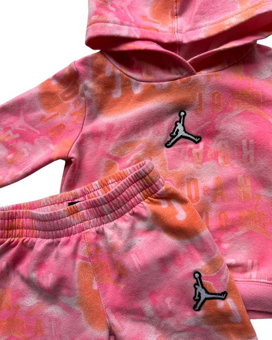 Nike Air Jordan pink/peach marbled printed tracksuit (12-18mths)