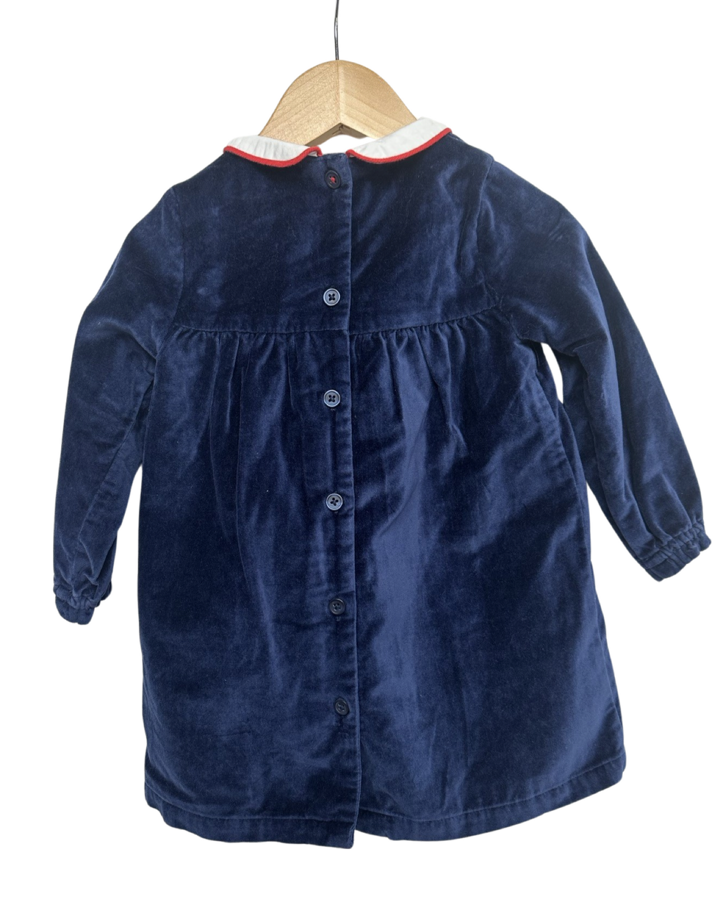 Baby Boden navy velvet baby dress (size 12-18mths)