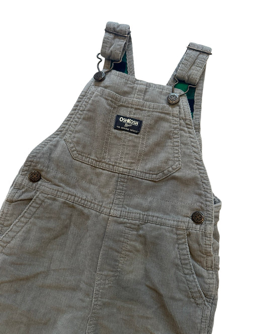 Osh Kosh grey cord overalls with checked lining (18-24mths)