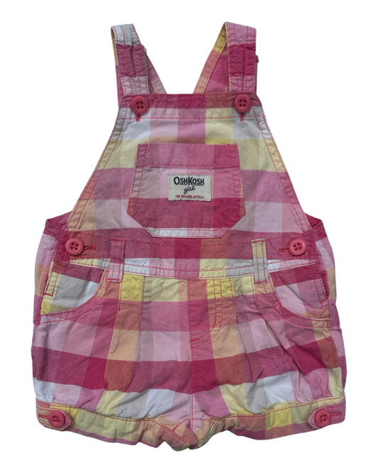 Osh Kosh Girl checked vintage shortalls (size 6-9mths)