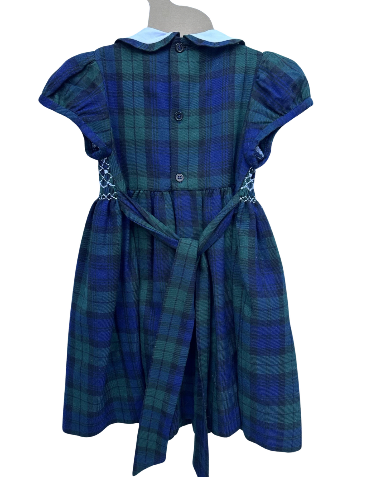 Tartan smocked cotton dress (size 2-3yrs)