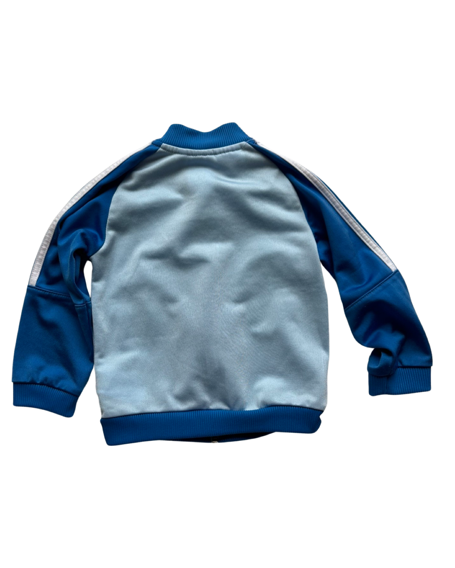 Adidas classic 3 stripe track jacket in light blue (12-18mths)