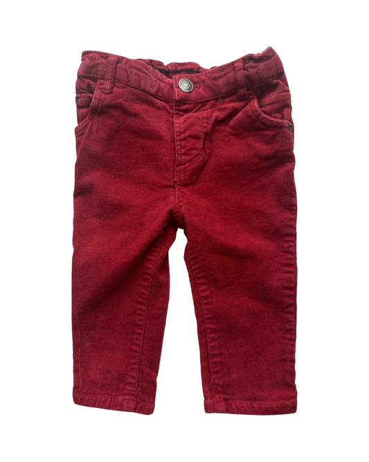 John Lewis red corduroy trousers (size 6-9mths)