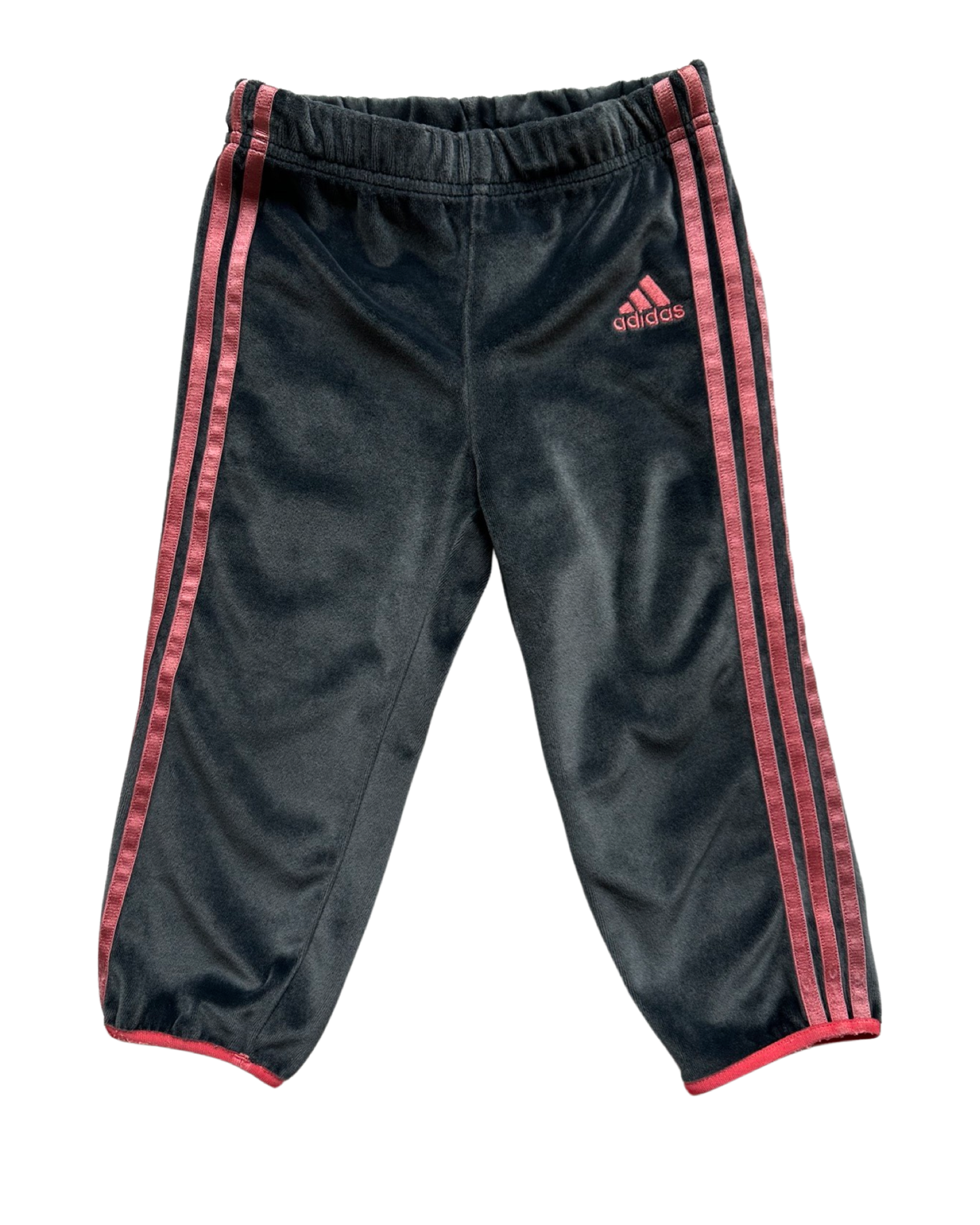 Adidas grey velour tracksuit bottoms (12-18mths)