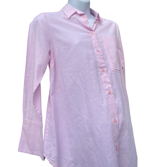 Topshop maternity pink cotton shirt (size 8)