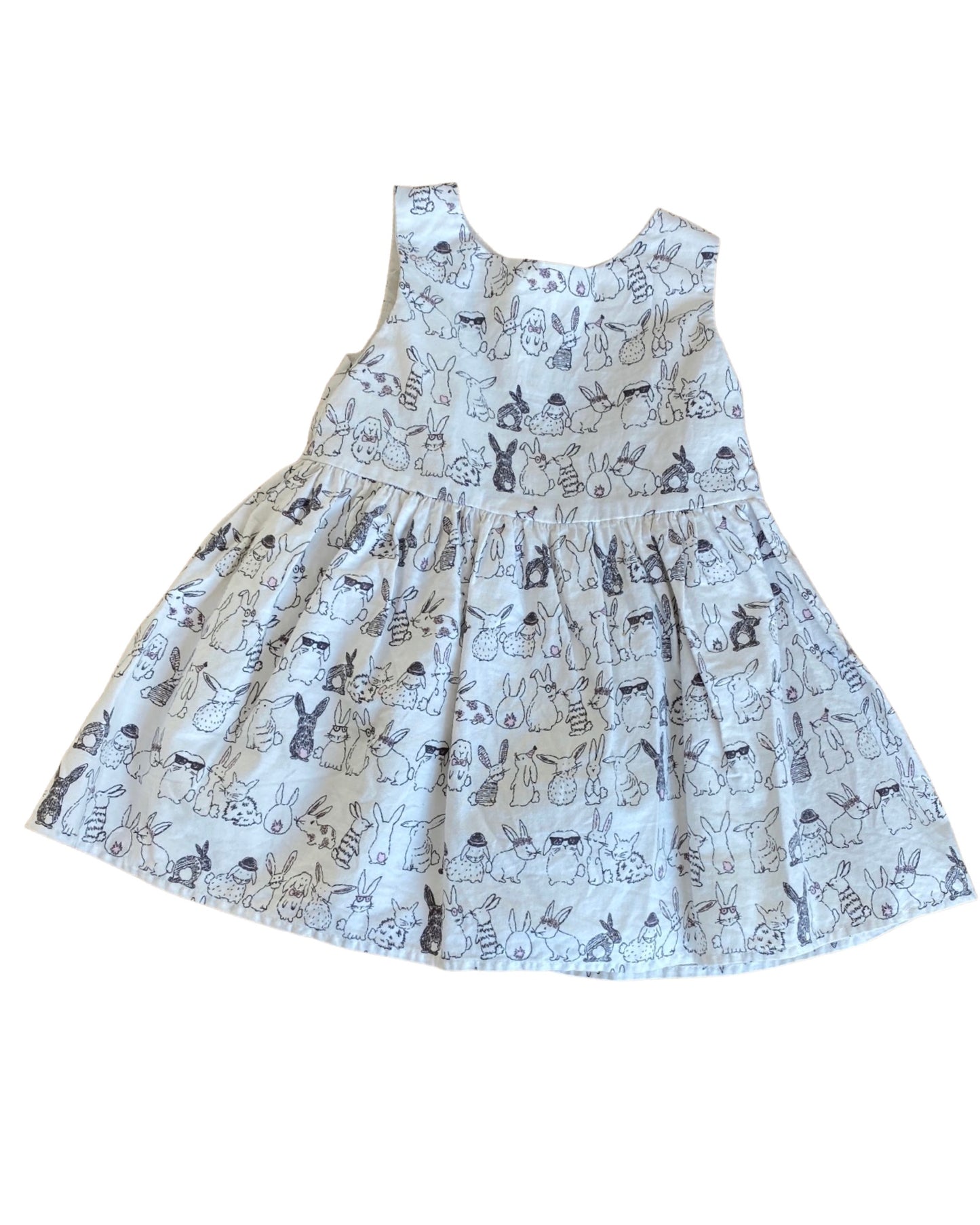 Next cotton dress with all over bunny print (0-3mths)