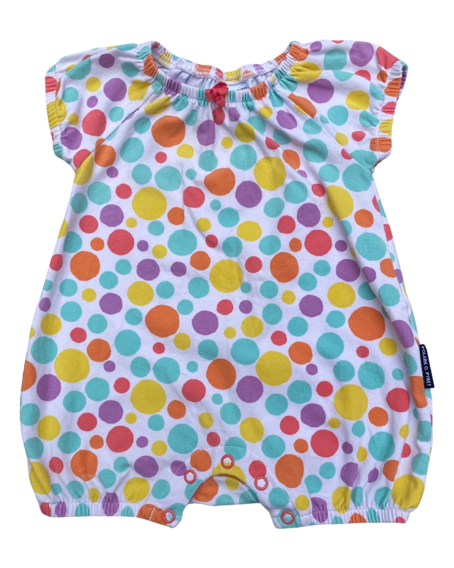 Polarn O.Pyret dotty multicolour short romper (1-2mths)