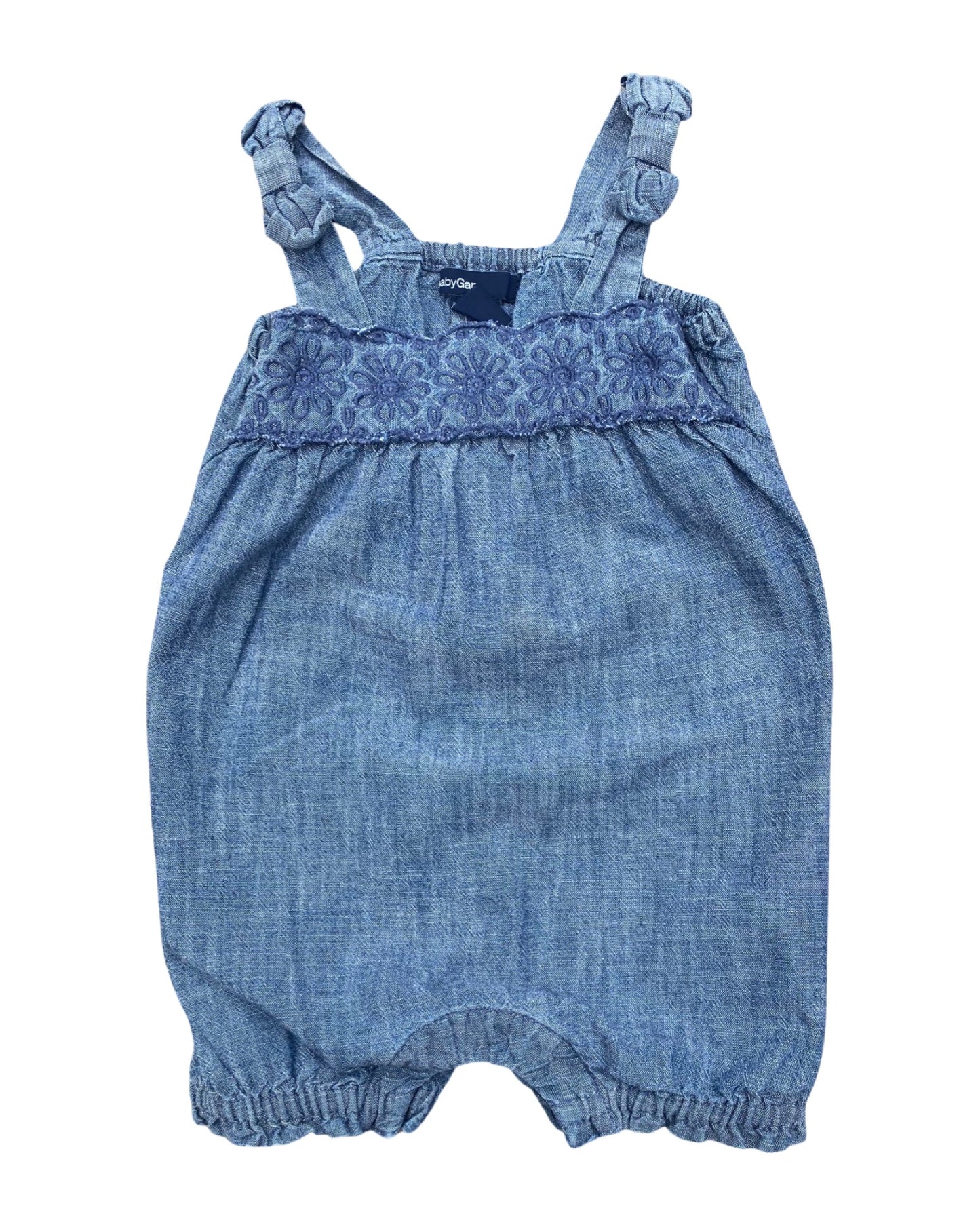 Baby Gap denim shorty one piece romper (0-3mths)