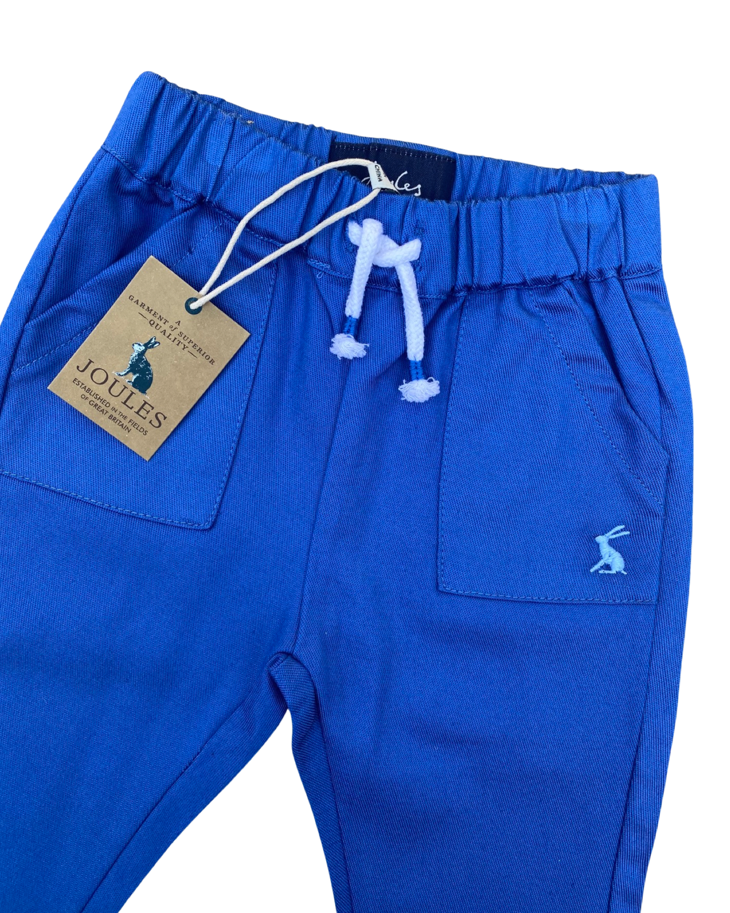 Joules cobalt blue cotton trousers (6-9mths)