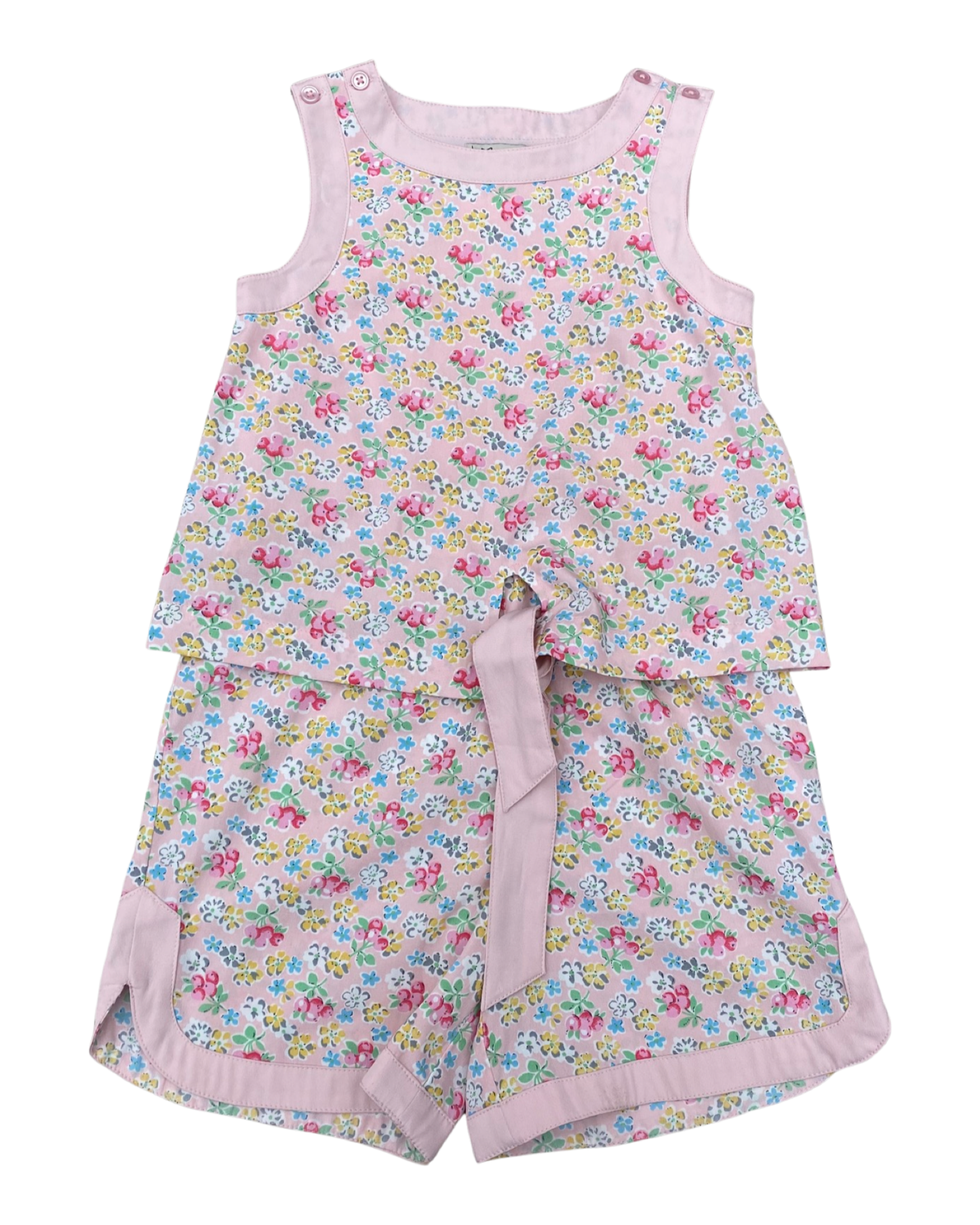 Next pink floral sleeveless short jumpsuit (4-5yrs)