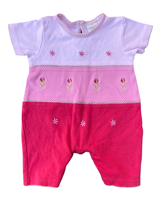 Next vintage short rose embroidered romper (size 3-6mths)