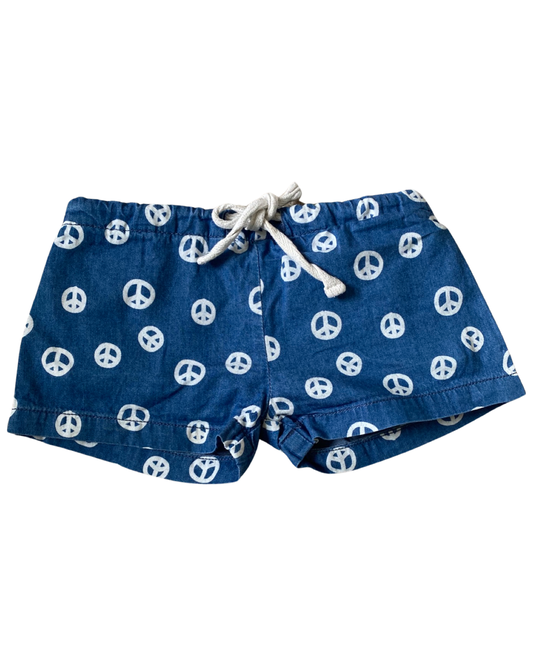 Tootsa Macginty denim peace shorts (size 2-3yrs)
