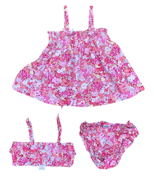 Jacadi floral cotton print 3 piece set (size 12-18mths)