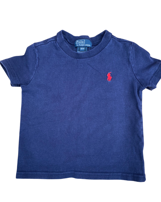 Ralph Lauren polo t shirt in navy (size 12-18mths)