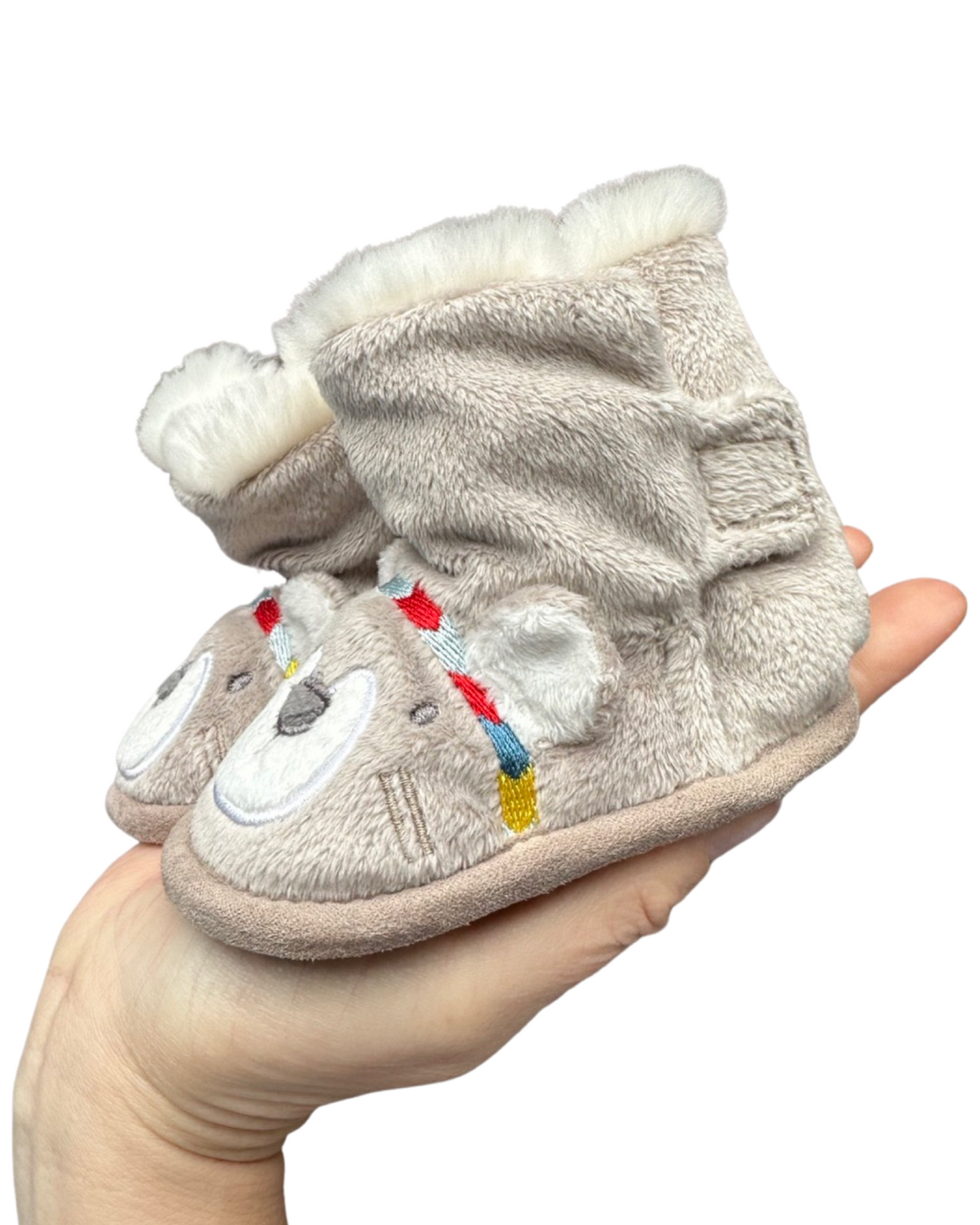 The Little White Company bear slippers (size 0-6mths)