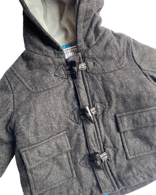 M&S flecked charcoal duffle coat (6-9mths)
