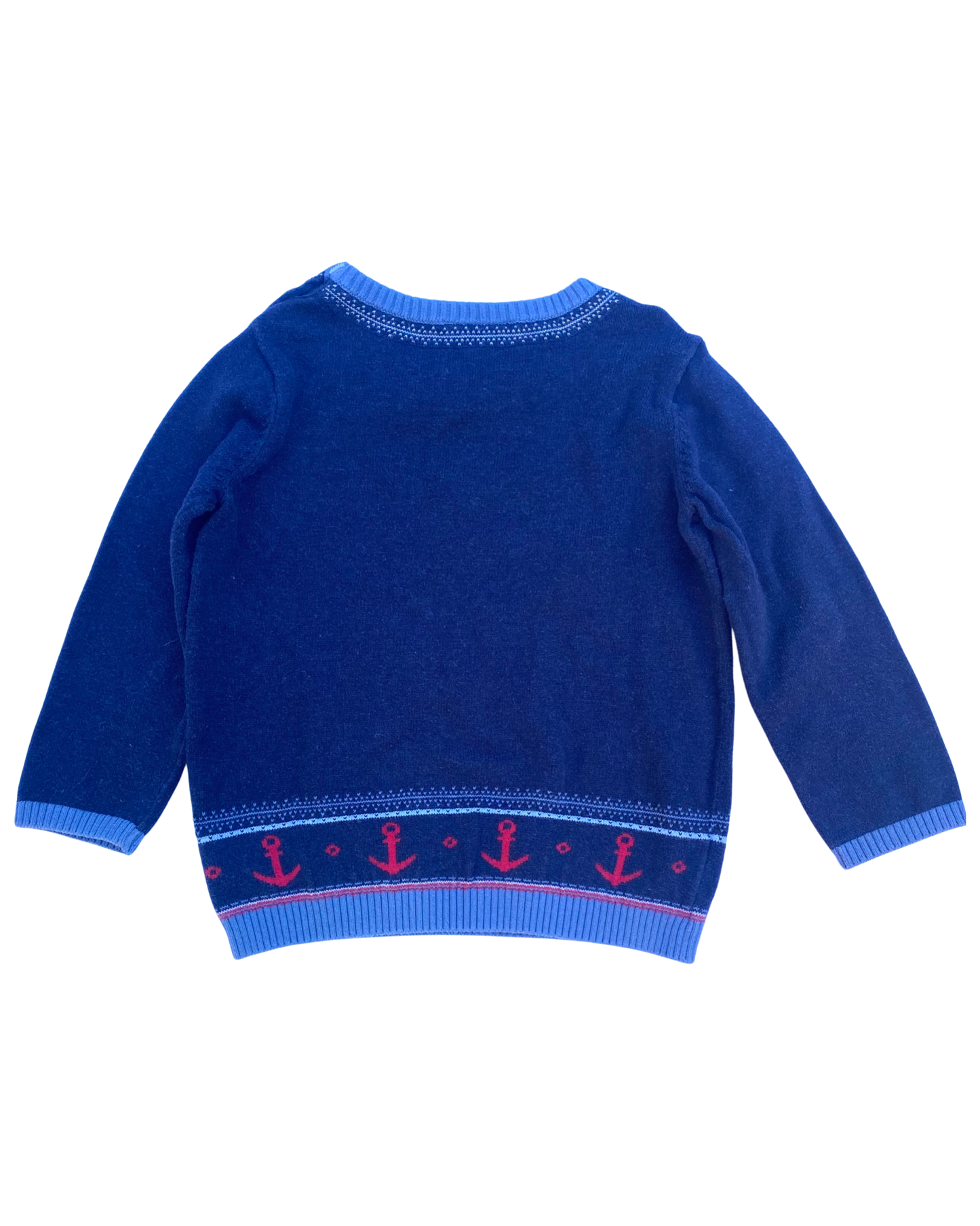 The Little White Company navy knitted anchor jumper (size 18-24mths)