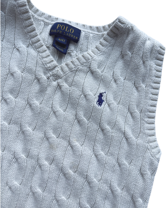 Ralph Lauren cream polo cable knit vest (size 3-4yrs)