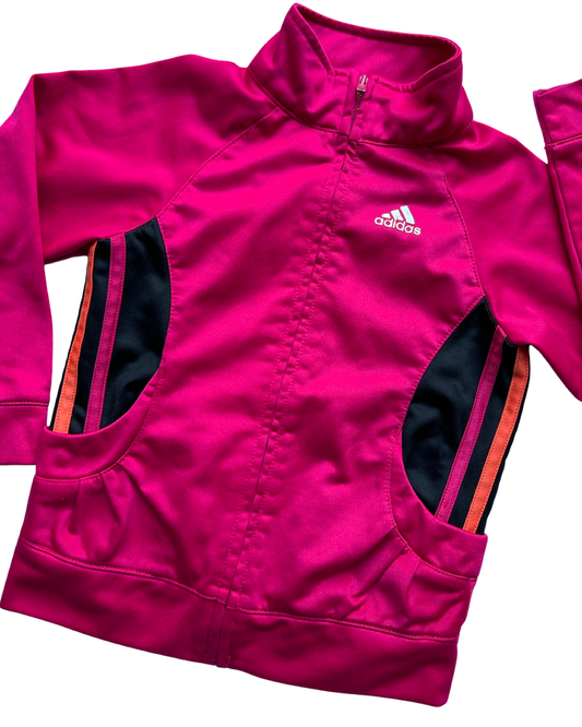 Vintage Adidas 3 stripe track jacket in pink (3-4yrs)