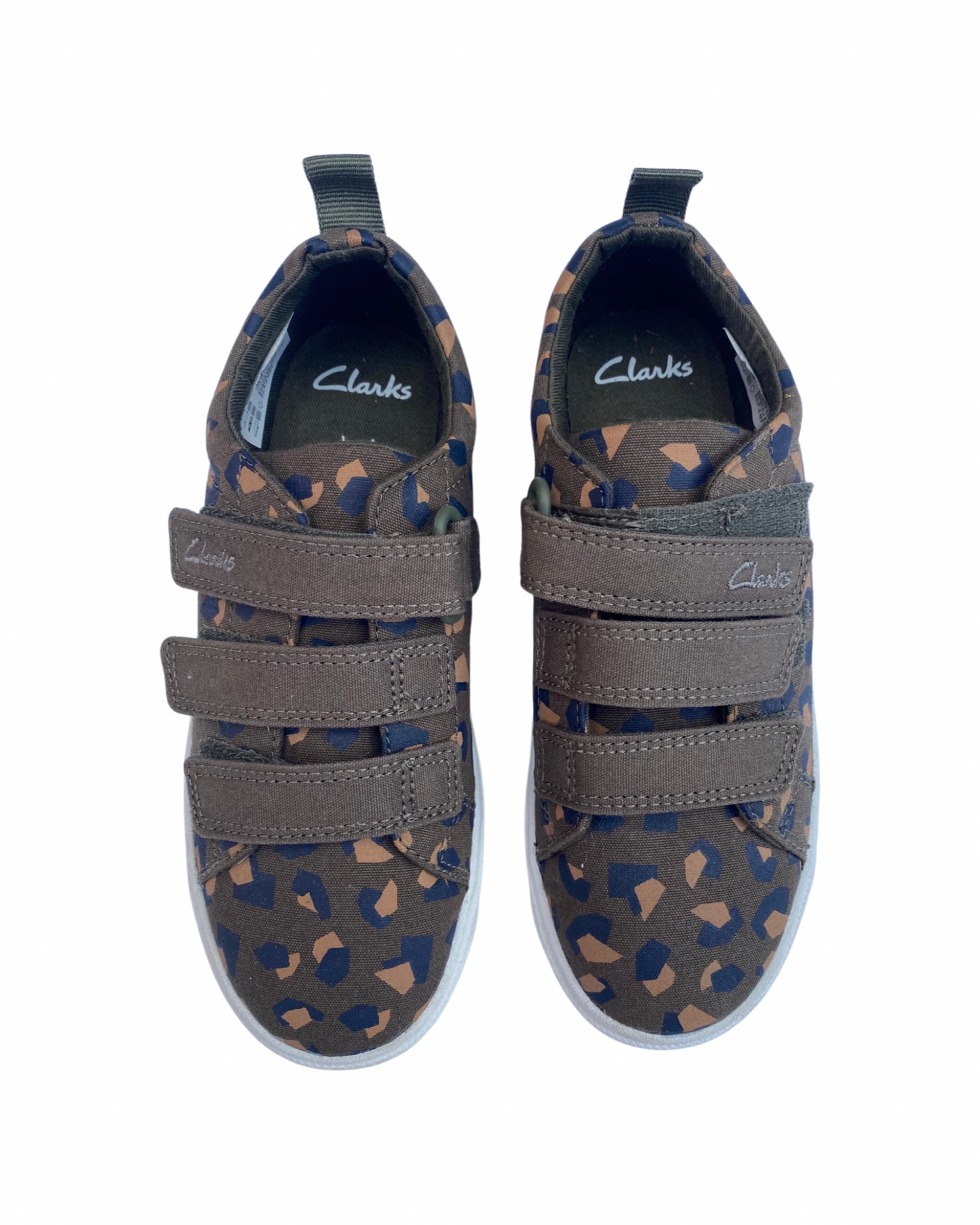 Clarks camo print double strap trainers (size UK13F/EU32)